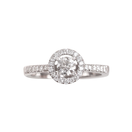 2.0 CT Round Moissanite Halo Engagement Ring