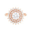 1.0 CT Round Moissanite Double Halo Engagement Ring