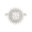 1.0 CT Round Moissanite Double Halo Engagement Ring
