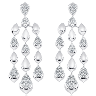 1.40 TCW Round Moissanite Diamond Long Drop Earrings - crownmoissanite