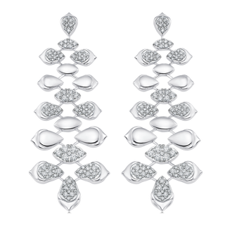 3.17 TCW Round Moissanite Diamond Long Drop Earrings - crownmoissanite