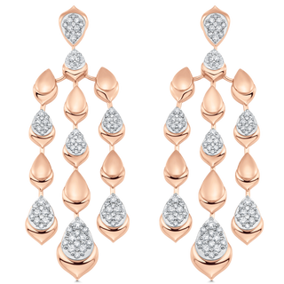 1.40 TCW Round Moissanite Diamond Long Drop Earrings - crownmoissanite