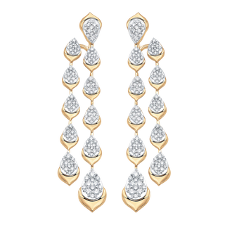 1.74 TCW Round Moissanite Diamond Two Row Drop Earrings - crownmoissanite