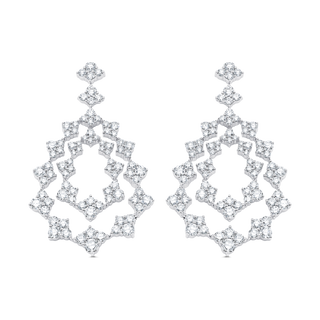 4.63 TCW Round Moissanite Diamond Drop Earrings - crownmoissanite