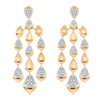 1.40 TCW Round Moissanite Diamond Long Drop Earrings - crownmoissanite