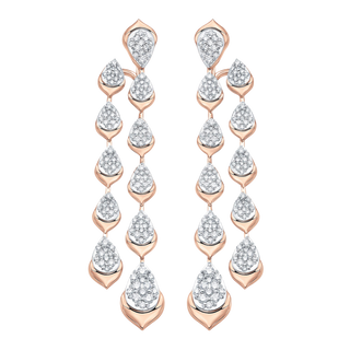 1.74 TCW Round Moissanite Diamond Two Row Drop Earrings - crownmoissanite