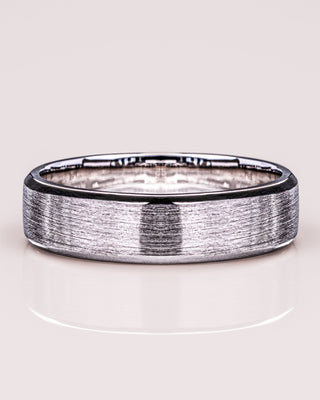 Brushed-Finish White Gold Men's Band - crownmoissanite