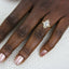 1.33 CT Oval Shaped Moissanite Cluster Engagement Ring - crownmoissanite