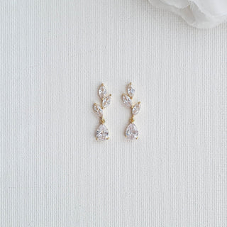 3.0 TCW Pear & Marquise Leaf Drop Earrings - crownmoissanite