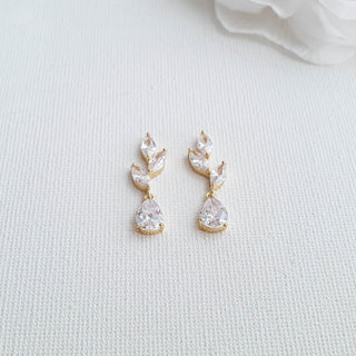 3.0 TCW Pear & Marquise Leaf Drop Earrings - crownmoissanite