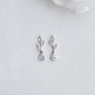 3.0 TCW Pear & Marquise Leaf Drop Earrings - crownmoissanite