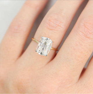 3.63 CT Elongated Old Mine Cushion Solitaire Moissanite Engagement Ring - crownmoissanite