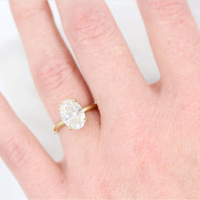 2.40 CT Oval Cut Solitaire Moissanite Engagement Ring - crownmoissanite