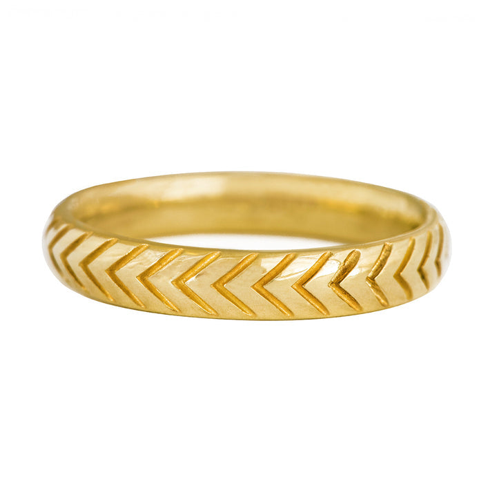 Men's Wedding Band with Engraved Geometric Pattern - crownmoissanite