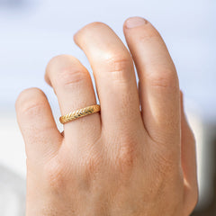 Men's Wedding Band with Engraved Geometric Pattern - crownmoissanite