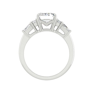 5.75 CT Emerald Cut 3 Stone Moissanite Engagement Ring - crownmoissanite