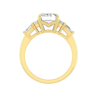 5.75 CT Emerald Cut 3 Stone Moissanite Engagement Ring - crownmoissanite