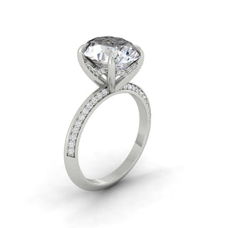 5.18 CT Oval Cut Hidden Halo Moissanite Engagement Ring - crownmoissanite