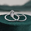 2.0 CT Pear Shaped Moissanite Halo Bridal Ring Set - crownmoissanite