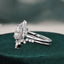1.50 CT Pear Shaped Moissanite Cluster Bridal Ring Set - crownmoissanite