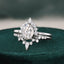 1.50 CT Pear Cut Cluster Moissanite Bridal Ring Set - crownmoissanite