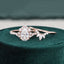 1.50 CT Pear Shaped Moissanite Cluster Bridal Ring Set - crownmoissanite