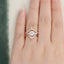1.0 CT Oval Cut Cluster Halo Moissanite Bridal Ring Set - crownmoissanite