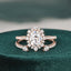 2.0 CT Oval Cut Halo Moissanite Bridal Ring Set - crownmoissanite