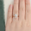 2.0 CT Oval Shaped Moissanite Cluster Halo Bridal Ring Set - crownmoissanite