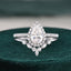 2.0 CT Pear Shaped Moissanite Halo Bridal Ring Set - crownmoissanite
