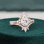 1.50 CT Pear Cut Cluster Moissanite Bridal Ring Set - crownmoissanite