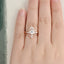 1.0 CT Oval Cut Cluster Art Deco Moissanite Bridal Ring Set - crownmoissanite