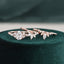 1.0 CT Oval Cut Cluster Art Deco Moissanite Bridal Ring Set - crownmoissanite