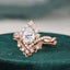 1.50 CT Pear Cut Cluster Twisted Moissanite Bridal Ring Set - crownmoissanite