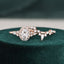 2.0 CT Oval Shaped Moissanite Cluster Halo Bridal Ring Set - crownmoissanite