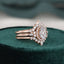 1.0 Cartas Oval Shape Cluster Halo Moissanite Diamond Bridal Ring Set - crownmoissanite