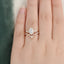 2.0 CT Oval Shaped Moissanite Cluster Halo Bridal Ring Set - crownmoissanite