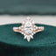 1.50 CT Pear Cut Cluster Moissanite Bridal Ring Set - crownmoissanite