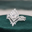1.50 CT Pear Shaped Moissanite Cluster Bridal Ring Set - crownmoissanite
