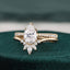 1.0 CT Pear Cut Solitaire Pave Setting Moissanite Bridal Ring Set + 0.51 ct pear - D VS1