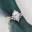 1.50 CT Pear Shaped Moissanite Cluster Bridal Ring Set - crownmoissanite