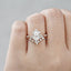 1.50 CT Pear Shaped Moissanite Cluster Bridal Ring Set - crownmoissanite