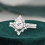 1.50 CT Pear Shaped Moissanite Cluster Bridal Ring Set - crownmoissanite