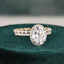 2.0 CT Oval Cut Halo Moissanite Bridal Ring Set - crownmoissanite