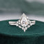 1.50 CT Pear Shaped Moissanite Cluster Bridal Ring Set - crownmoissanite