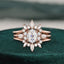 1.0 CT Oval Cut Cluster Moissanite Bridal Ring Set - crownmoissanite