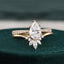 1.0 CT Pear Cut Solitaire Pave Setting Moissanite Bridal Ring Set - crownmoissanite