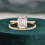 1.50 CT Emerald Cut Hidden Halo Moissanite Bridal Ring Set - crownmoissanite