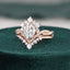 1.50 CT Oval Shapd Moissanite Cluster Bridal Ring Set - crownmoissanite