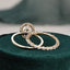 2.0 CT Oval Cut Halo Moissanite Bridal Ring Set - crownmoissanite